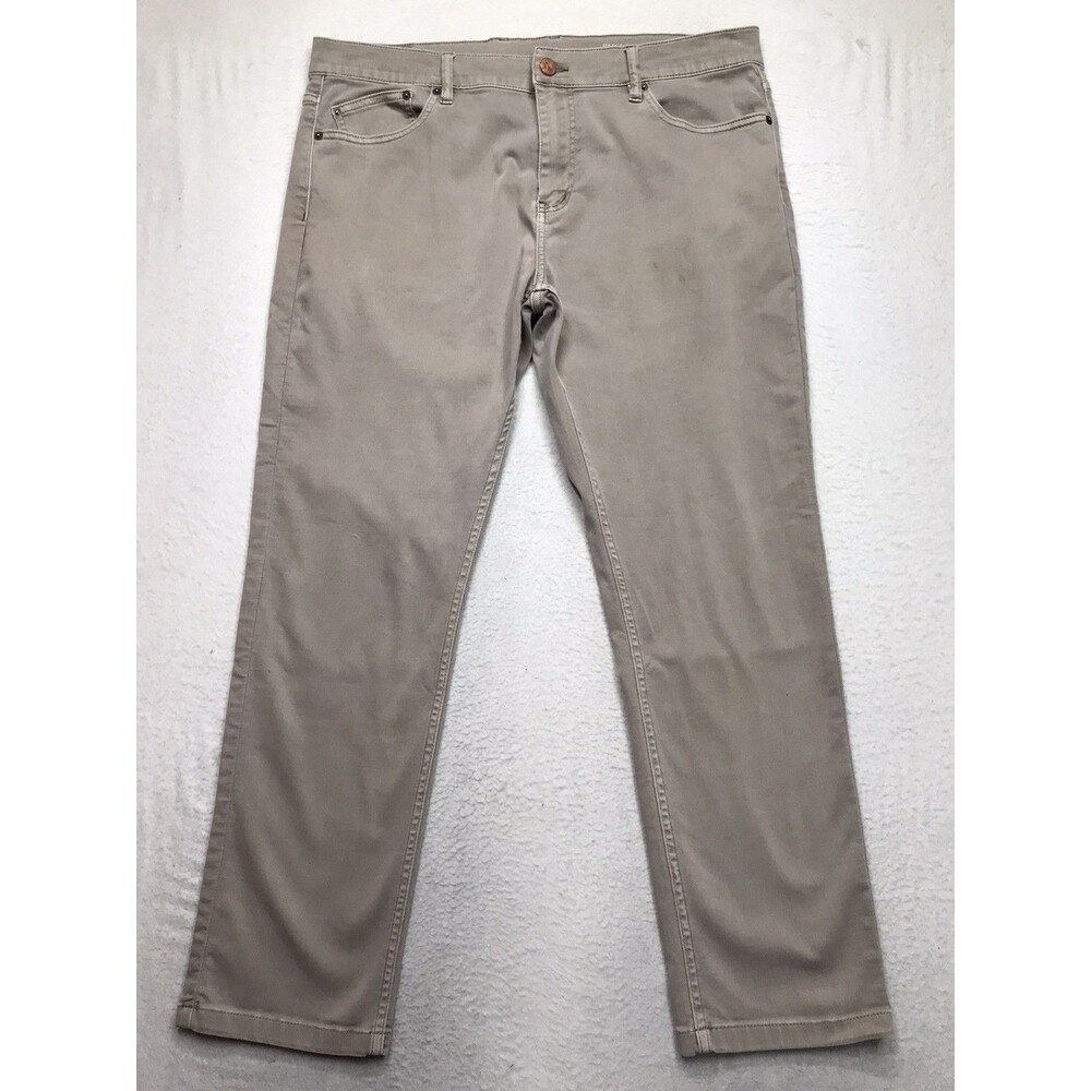 MUGSY Bucks Jean Men 38x30 Beige Khaki Coolmax Straight Stretch